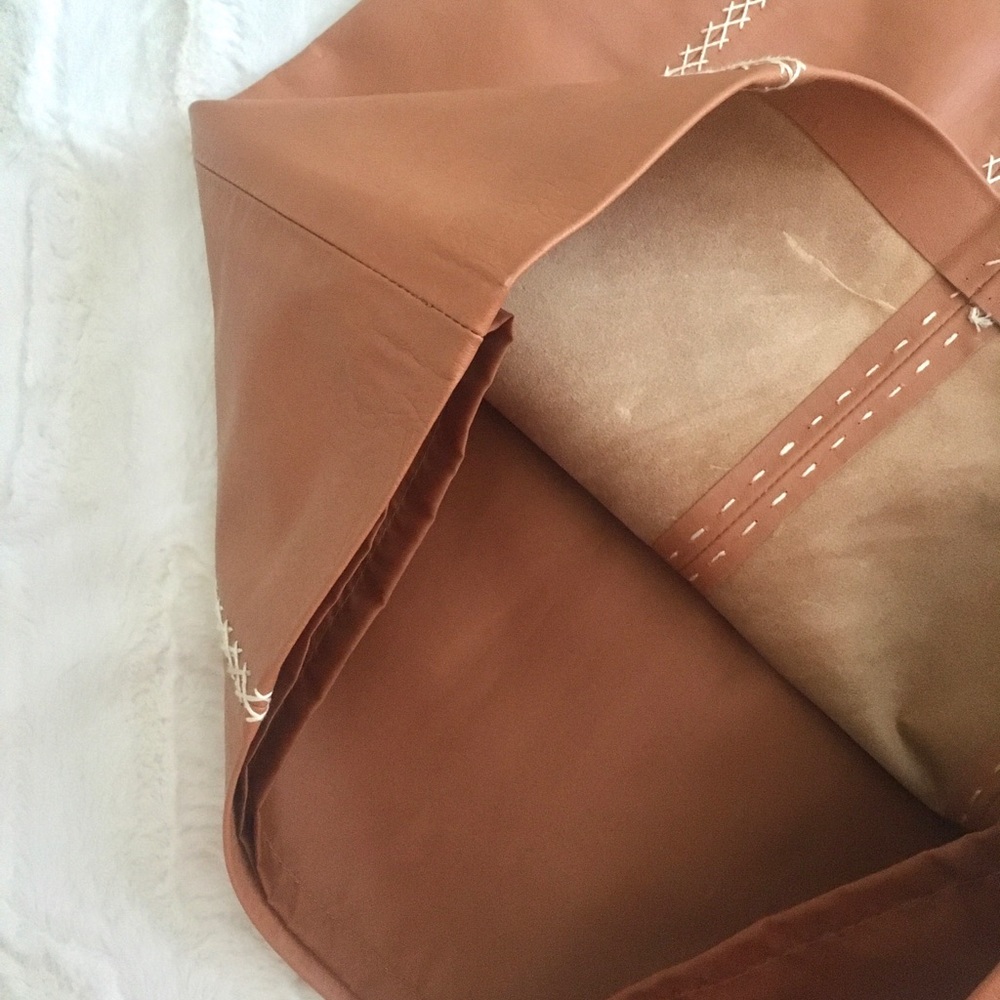 GAP Tan Genuine Leather Stitched Skirt - Picture 5 of 8